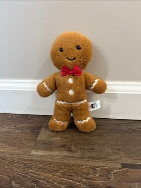 Jellycat Gingerbread Plush - Brown with Red Bow